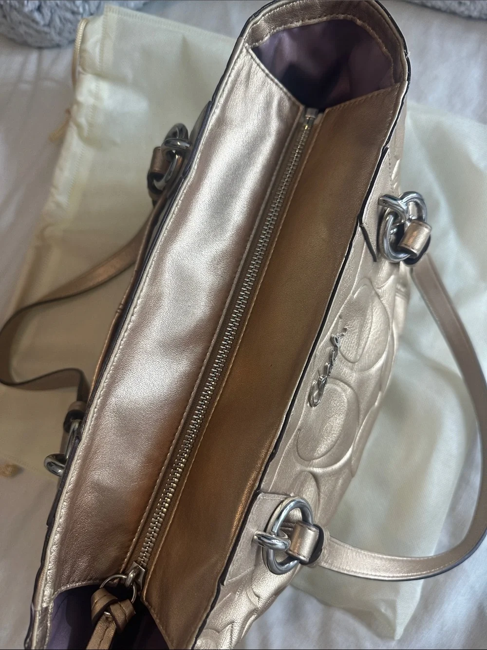 Sold—Coach Metallic Gold Signature Shoulder Bag